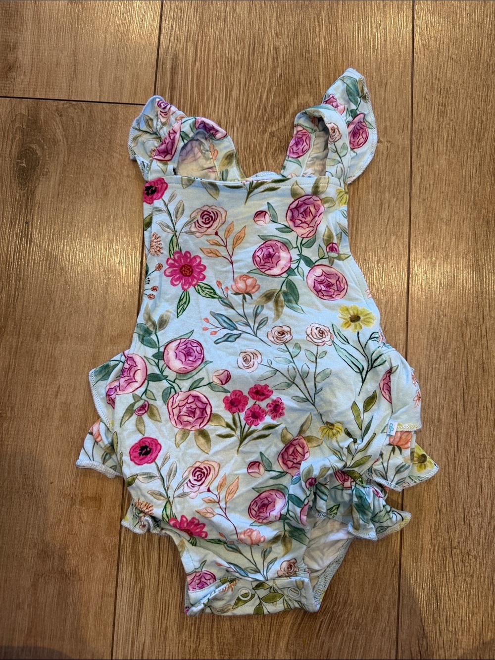 Posh Peanut Floral Ruffle romper 0-3 months